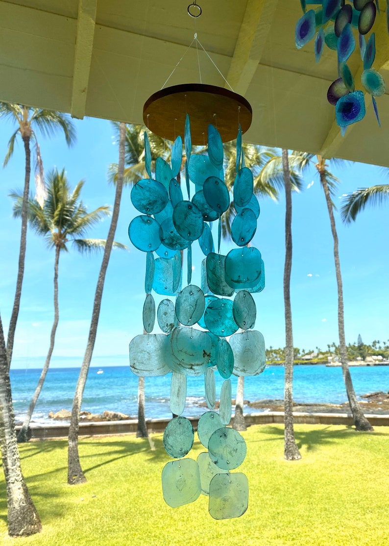 Capiz Muschel Windspiel Ocean Nautisches Dekor Wasserfall Farbe