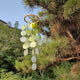 Capiz Muschel Windspiel, 35 Stück Violett, 69 cm, Handgefertigt, für Veranda & Garten
