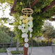 Capiz Muschel Windspiel, 35 Stück Violett, 69 cm, Handgefertigt, für Veranda & Garten