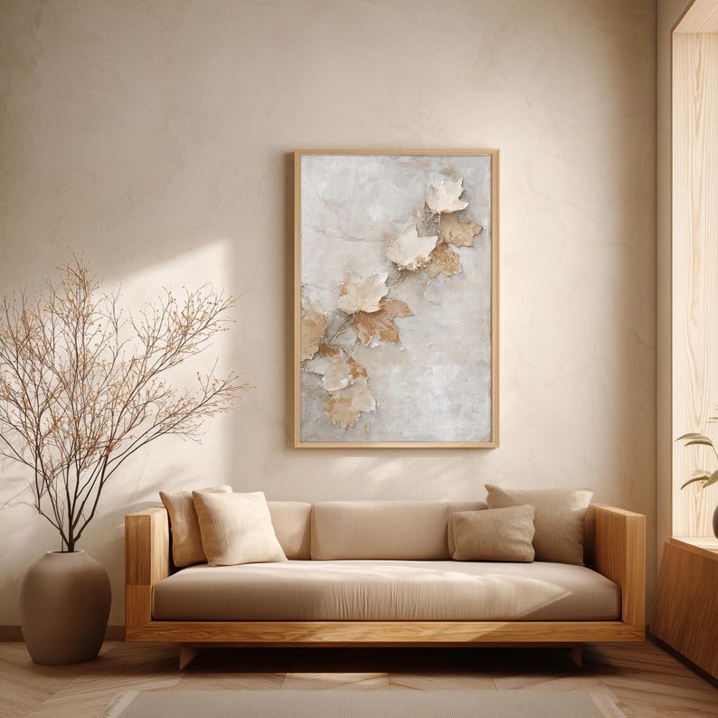 Abstrakte Wandkunst, Erdtöne, neutrale minimalistische Kunstdrucke