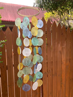 Capiz-Muschel Windspiel - 64 Muscheln, 80 cm, Küstendekoration für Terrasse und Innenbereich