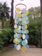 Capiz-Muschel Windspiel - 64 Muscheln, 80 cm, Küstendekoration für Terrasse und Innenbereich