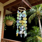 Capiz-Muschel Windspiel - 64 Muscheln, 80 cm, Küstendekoration für Terrasse und Innenbereich
