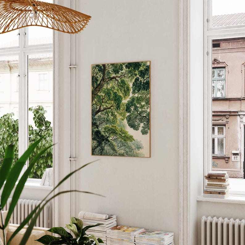 Botanischer Baumkronen Kunstdruck Wandbild Natur Wald Poster