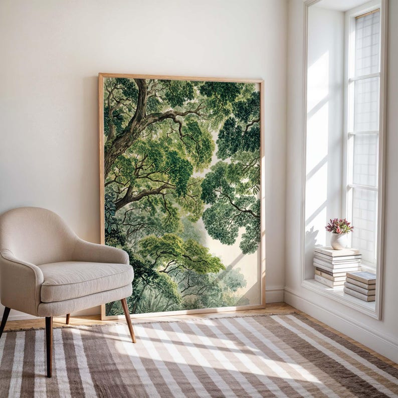 Botanischer Baumkronen Kunstdruck Wandbild Natur Wald Poster