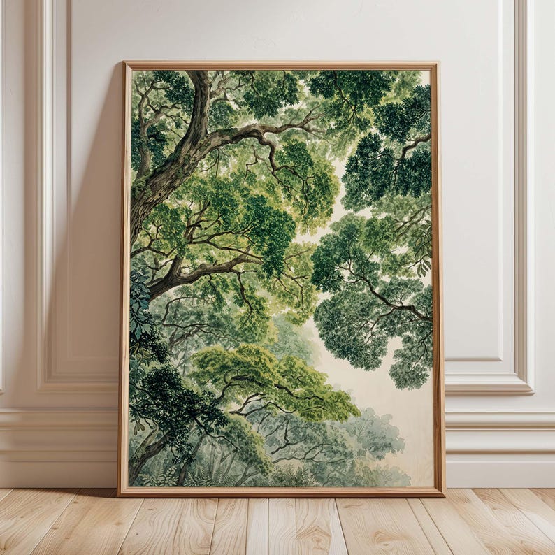 Botanischer Baumkronen Kunstdruck Wandbild Natur Wald Poster