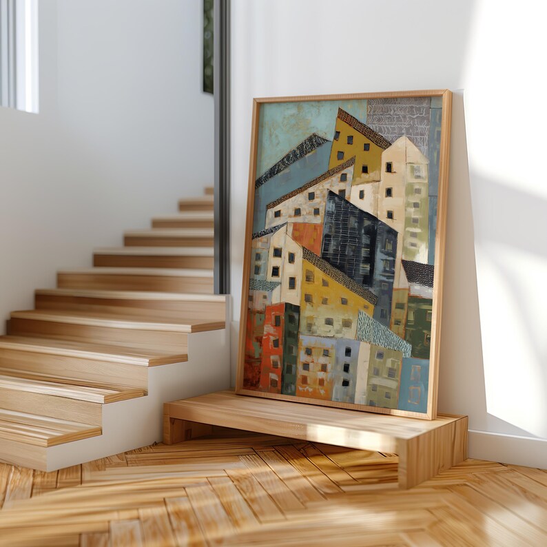 Picasso-Kunstdrucke im kubistischen Stil – Abstrakte Stadtlandschaftsgemälde – Poster mit geometrischer Komposition