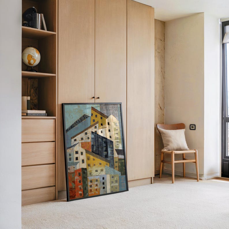 Picasso-Kunstdrucke im kubistischen Stil – Abstrakte Stadtlandschaftsgemälde – Poster mit geometrischer Komposition