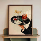 Cocktaildruck auf Vinyl-Schallplatte, Retro-Martini-Lounge-Dekoration, Wandkunst