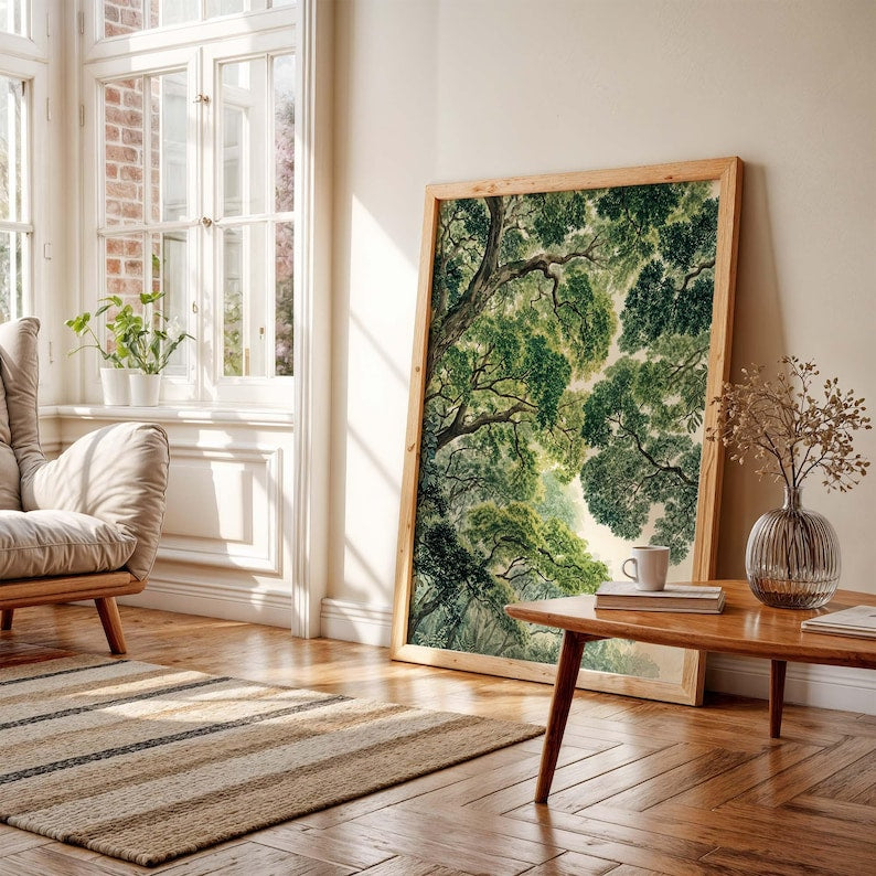 Botanischer Baumkronen Kunstdruck Wandbild Natur Wald Poster