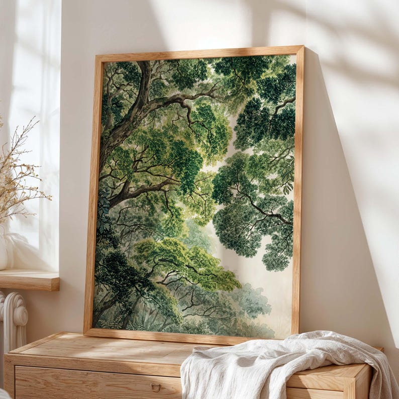 Botanischer Baumkronen Kunstdruck Wandbild Natur Wald Poster