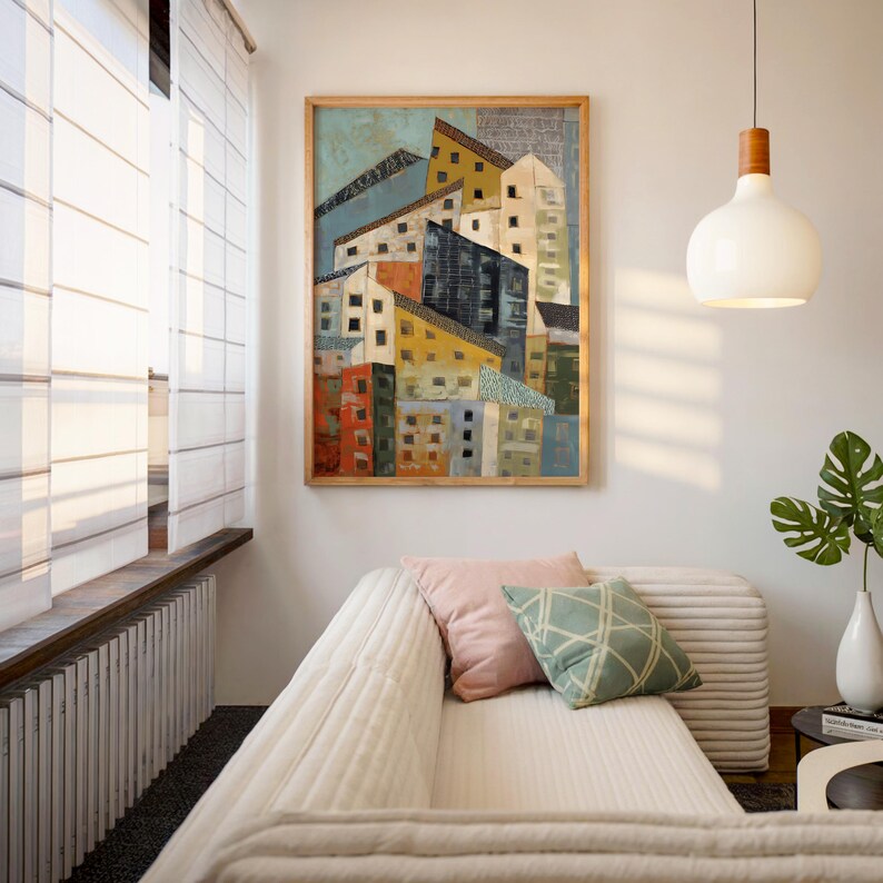 Picasso-Kunstdrucke im kubistischen Stil – Abstrakte Stadtlandschaftsgemälde – Poster mit geometrischer Komposition