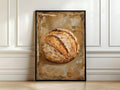 Stillleben Bäckerei Wandkunst | Vintage Brot Gemälde Druck, Klein Ölgemälde Poster, Rustikale Kulinarische Küchendekoration