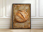 Stillleben Bäckerei Wandkunst | Vintage Brot Gemälde Druck, Klein Ölgemälde Poster, Rustikale Kulinarische Küchendekoration