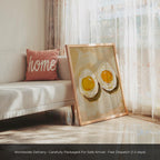 Eier Stillleben Poster, Frühstück Gemälde Druck, Café Wandkunst, Küchen Kunstwerk