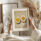 Eier Stillleben Poster, Frühstück Gemälde Druck, Café Wandkunst, Küchen Kunstwerk