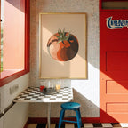Tomate Pop Art Druck | Küchendekor | bunte Wandkunst, fröhliches Design, Polka-Dot