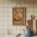 Stillleben Bäckerei Wandkunst | Vintage Brot Gemälde Druck, Klein Ölgemälde Poster, Rustikale Kulinarische Küchendekoration