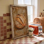Stillleben Bäckerei Wandkunst | Vintage Brot Gemälde Druck, Klein Ölgemälde Poster, Rustikale Kulinarische Küchendekoration