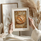 Stillleben Bäckerei Wandkunst | Vintage Brot Gemälde Druck, Klein Ölgemälde Poster, Rustikale Kulinarische Küchendekoration