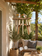 Nature Windspiel Vögel aus Balsaholz und Bambus, 50 cm