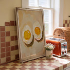 Eier Stillleben Poster, Frühstück Gemälde Druck, Café Wandkunst, Küchen Kunstwerk