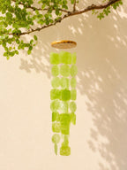 Capiz Muschel Windspiel Sonnenfänger Küsten Mobile Grün 60 cm