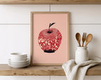 Moderner Polka Dot Apfel Kunstdruck, Küchen Dekor Wandkunst, Dopamin Obst Poster, Galeriewand