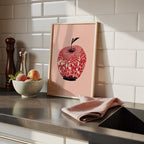 Moderner Polka Dot Apfel Kunstdruck, Küchen Dekor Wandkunst, Dopamin Obst Poster, Galeriewand
