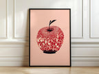 Moderner Polka Dot Apfel Kunstdruck, Küchen Dekor Wandkunst, Dopamin Obst Poster, Galeriewand