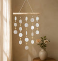 White Capiz Shell Wind Chime Boho Mobile 50 cm – Handcrafted Decor for Balcony, Terrace & Indoor Rooms