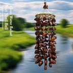 Windspiel aus natürlichen Nussschalen, dekoratives Gartenwindspiel im böhmischen Stil, 30 cm