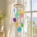 Schmetterling Muschel Windspiel, Capiz Muschel Mobile, Boho Fensterschmuck, Küsten Deko, 12x35cm