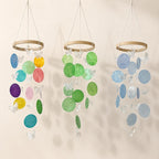 Schmetterling Muschel Windspiel, Capiz Muschel Mobile, Boho Fensterschmuck, Küsten Deko, 12x35cm