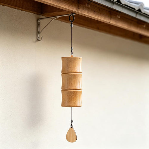 Bambus-Windspiel Holzklang Spiel für Terrasse und Wohnbereich, Natürlicher Klang