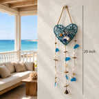 Windspiele mit Muscheln und Seesternen, Wanddekorationen aus Rattan, Küstenstil, maritimer Boho-Stil