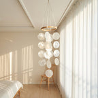 Muschel-Windspiel, hängende Küstenstil-Dekoration, Boho-Fensterdeko, Naturmuscheln, 45 cm