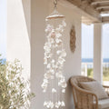 Windspiel aus natürlichen Muscheln, Boho Küstenhaus Dekoration für Garten Terrasse Balkon