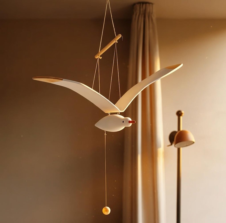 Holz Vogel-Windspiel, handgefertigte Vogelornament Dekoration für Innen und Außen