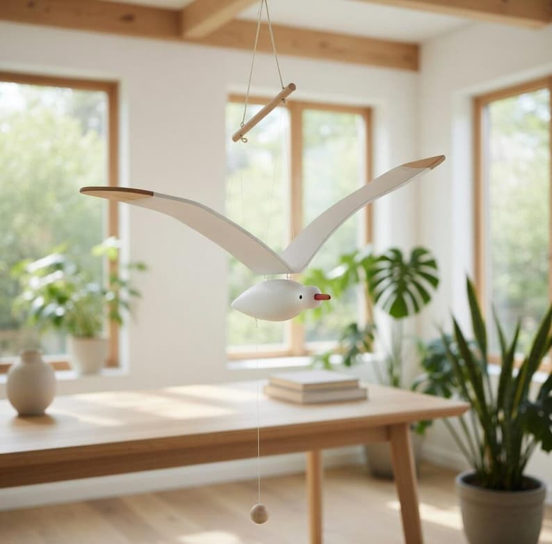 Holz Vogel-Windspiel, handgefertigte Vogelornament Dekoration für Innen und Außen