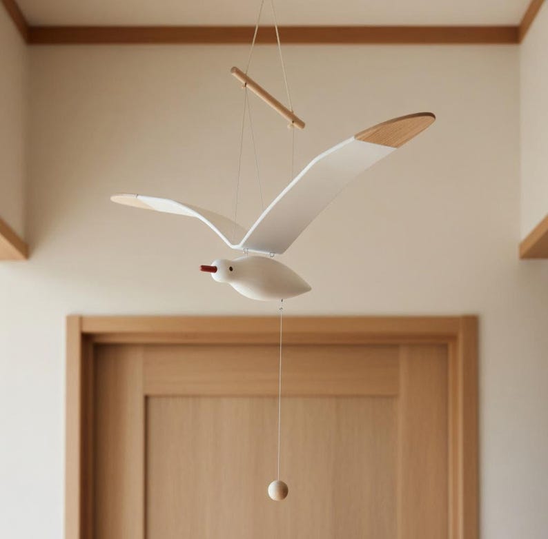 Holz Vogel-Windspiel, handgefertigte Vogelornament Dekoration für Innen und Außen