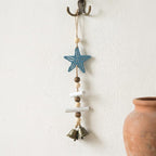 Wooden Starfish Wind Chime Coastal Bell Hanging Ornament Nautical Wall Decor