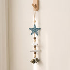 Wooden Starfish Wind Chime Coastal Bell Hanging Ornament Nautical Wall Decor