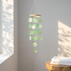 Muschel-Windspiel, hängende Küstenstil-Dekoration, Boho-Fensterdeko, Naturmuscheln, 45 cm