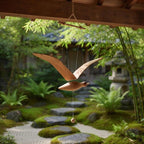 Holz Vogel Windspiel Rustikale Deko für Innen und Außen