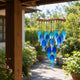 Blaues Glas Windspiel Seestern Fisch Hängedekoration Maritime Strandhaus Deko