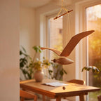 Holz Vogel Windspiel Rustikale Deko für Innen und Außen
