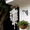 Capiz-Muschel Windspiel weiß, maritimes Hänge-Deko für Terrasse, 72 cm